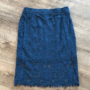 Skies Are Blue, Inez Lace Skirt, Blue, M